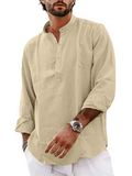 Oversized Streetwear Henley Shirts for Men