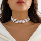 Wedding Party Multilayer Imitation Pearl Necklace for Lady