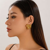 Women's Sheeny Exaggerated Multi-bead Earrings