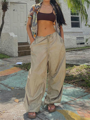 Street Baggy Drawstring Casual Pants for Women