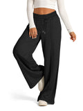 Solid Color Wide Leg Sporty Trousers for Ladies