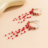 Faux Pearl Beads Tassel Chain Women's Earrings