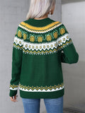 Geometric Pumpkin Halloween Christmas Knitted Sweater for Lady