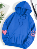 Cute Pink Heart Rabbit Printed Harajuku Hoodies for Women