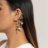 Women's Irregular Stone Crystal Mushroom Clip Earring