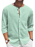 Men's Long Sleeve Button Up Casual Beach Shirts