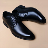 Men's Super Cool Black Pointed Toe PU Leather Dress Shoes