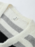 Men's Single-Breasted Chic Striped Fuzzy Sweaters