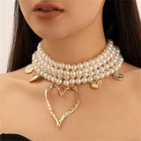 Big Love Heart Pendant Exaggerated Layered Necklace for Women