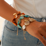 Golden Seashell Charm Irregular Bracelets for Ladies