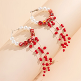 Faux Pearl Beads Tassel Chain Women's Earrings