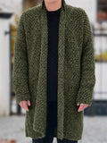 Stylish Mid-length Knit Cardigan Sweater for Men