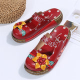 Leisure Flower Decoration Round Toe Wedge Heel Sandals for Ladies