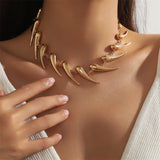 Chunky Metal Chilli Shaped Necklace for Women