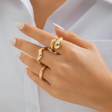 Women's Elegant Geometric Adjustable Open Finger Ring Sets