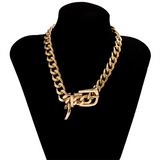 Fashionable Metal Belt Collarbone Choker Necklace for Women