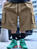 Retro Plus Size Cargo Drawstring Shorts for Male