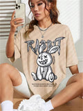 Women's Fashion Summer Bad Rabbit Print Tees