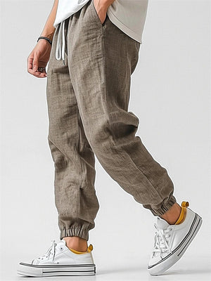 Male Spring Summer Slim Fit Solid Color Trousers