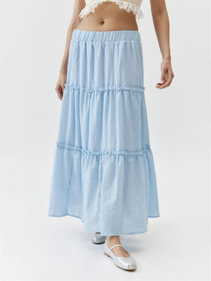 Beautiful Patchwork Design Cake Long Skirt for Women