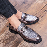 Men's Glitter Sequins Party Wedding Thick-Soled Formal Shoes