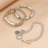 3pcs/Set Coin OT Buckle Charm Bracelets for Ladies