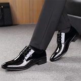 Men's Crocodile Print PU Leather Front Lace Up Dress Shoes