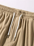 Letter Patch Corduroy Sportswear Shorts for Men