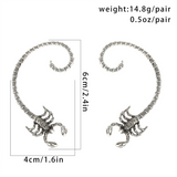 Female Gothic Antique Silver Scorpion Earrings