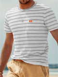 Men's Leisure Round Neck Stripe T-shirts