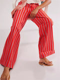 Low-rise Striped Drawstring Pants for Women