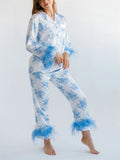 Christmas New Year Cute Fluffy Pajama Set for Female