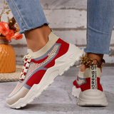 Lace Up Platform Knitted Running Shoes for Ladies