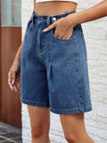 Adjustable Waist Loose Denim Hot Shorts for Women