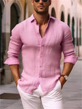 Men's Leisure Holiday Slim Fit Solid Color Button Up Shirts