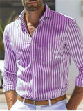 Men's British Style Fashionable Vertical Stripe Shirts