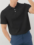 Men's Simple Solid Color Short Sleeve Polo Shirt