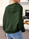 Ladies Oversized Batwing Sleeve Boatneck Knit Sweaters