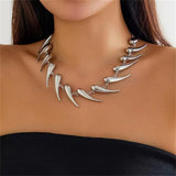 Chunky Metal Chilli Shaped Necklace for Women