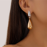 Women's Mixed Color Glossy Tear Shaped Earrings