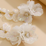 Women's Multi-Petal Beads White Hanging Earrings