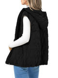 Women's Comfortable Diamond Plaid Hooded Vest Padded Coat