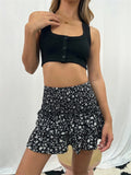 Sweet High-Rise Ruffled Short Skirt for Female