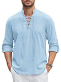 Drawstring Relaxed Fit Renaissance Shirt for Male