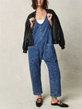 Plus Size Casual Durable Denim Jumpsuits for Ladies