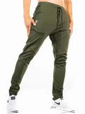 Men's Stretchy Casual Solid Color Lace Up Sport Pants