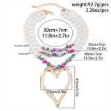 Female Beads Imitation Pearl Heart Shaped Necklaces