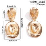 Female Exaggerated Oval-shaped Dangling Earrings