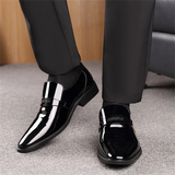 Men's Fashionable Business Glossy Patent Leather Dress Shoes