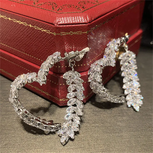 Luxury Heart-Shaped Leaf Earrings for Women